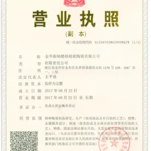 Jinhua Xinnadeyu Precision Ceramics Co. LTD company overview - view 1 thumbnail