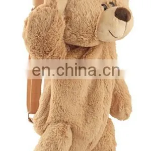 Cheap Custom Stuffed Brown Bear Plush Teddy Backpack Bag thumbnail-5