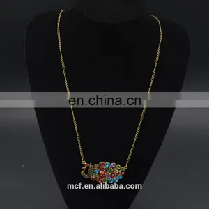Latest Design Fashion Crystal Pendant Gemstone Necklace MCB-0051 thumbnail-1