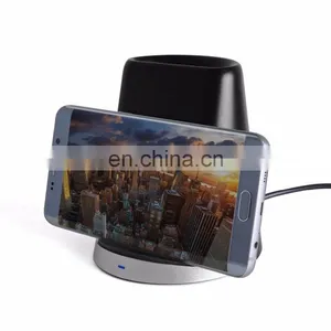 New Anti-slip Silicon Fast Wireless Charging Holder Stand With Pen Container thumbnail-6