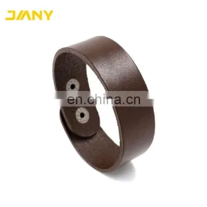 Newest Different Kinds Size Blank Wide Leather Bracelet thumbnail-5