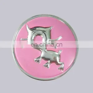 Professional Embossed Style Self Adhesive Type And Car Decoration Use Custom Circle PVC Chrome 3D Sticker thumbnail-1