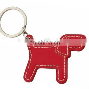 Dog Shaped Leather Keychain 3d Custom Keyring thumbnail-1