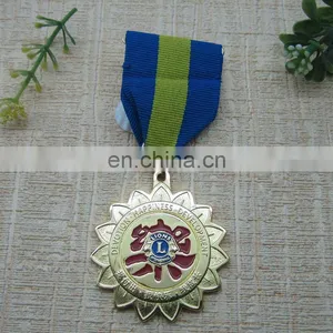 Worldwide Regional Feature Lion Baked Enamel Metal Medallion With Ribbon thumbnail-1