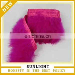 Hot Pink Turkey Feather Fringe Turkey Feather Trim thumbnail-1