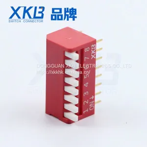 Shenzhen XKB Custom Short Handle DIP Switch Replace ECE Lateral Gold Plated Decoder 8P thumbnail-1