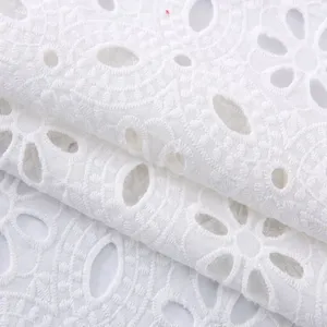 100% Guipure Cotton Fabric Swiss Voile Lace Embroidered thumbnail-1