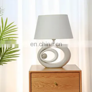 Latest Arrival Indoor Lighting Oval Shape Indoor Ceramic Lamps With Custom Lampshade thumbnail-1
