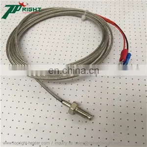 SS Braid Wire 1000mm With Thread Probe J Type Thermocouple Fast Response Temperature Sensor thumbnail-1