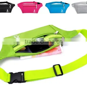 Outdoor Climbing Cycling Camping Travel Waterproof Polyester Ultra-thin Waist Pack Mobile Phone Bag Runner Belt thumbnail-1