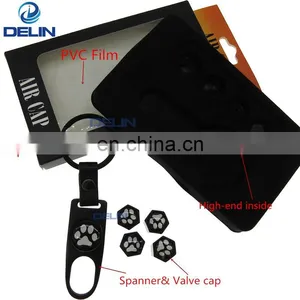 Motorbike Logo Valve Stem Caps Black Tire Valve Stem Air Caps Cover and Keychain Spanner thumbnail-3