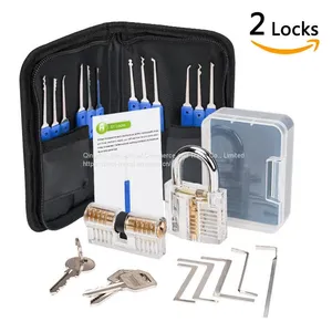 Factory Direct Sale 17pcs SUS304 Material Locksmith Lock Pick Tools Lockpicking Set With 2 Padlock thumbnail-3