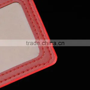 Fashion Horizontal Style Faux Leather Business ID Credit Card Badge Holder thumbnail-4