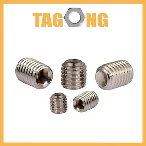 High Quality DIN 916 Hex Socket Drive Stainless Steel Set Screw Grub Screw Cup Cone Point thumbnail-4