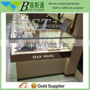 Boutique Wood Glass Lcd Watch Display Showcase Furniture for Retail Store thumbnail-2