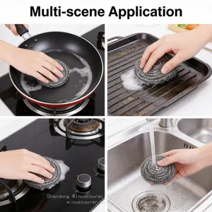 Wholesale Stainless Steel Scourer Kitchen Clean Steel Scourer Ball thumbnail-3