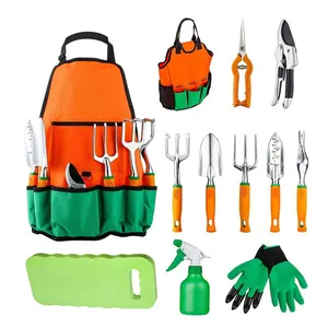 Heavy Duty Gardening Kit With Metal Shovel Rake Fork Pruning Scissors Gloves and Portable Garden Tool Bag thumbnail-3