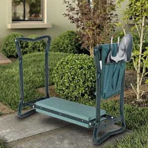 Lightweight Folding Steel Frame Soft EVA Foam Cushion Portable Dual Use Kneeler Stool With Side Bag Garden Kneeler and Seat thumbnail-2