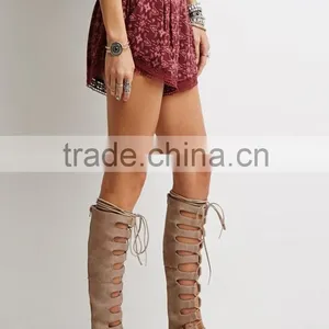 Cotton White Women High-Waisted Floral Lace Textured Shorts thumbnail-3