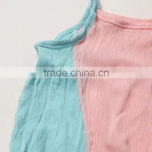 2016 Summer Children's Clothing Baby Girl Clothes Sling Splicing Color Jmpsuit Cotton Rompers thumbnail-4