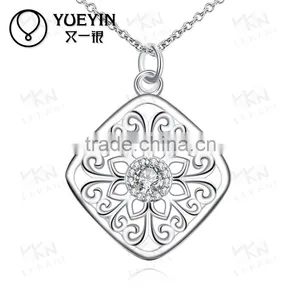 America Hot Selling New Fashion Style Fast Delivery Wholesale Fashion Silver Plated Zircon Necklaces thumbnail-1