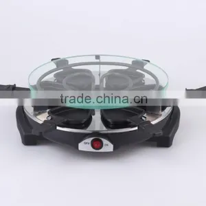 900W 6-Person Raclette Grill With Glass Plate RG-106G thumbnail-1