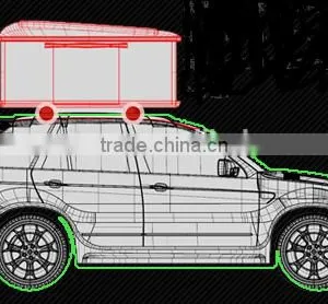 Big Size Outdoor Fiberglass Hard Shell Car Roof Top Tent Automatic thumbnail-1
