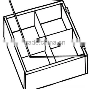 4 Compartments Sectional Square Acrylic Tray With Hinge Cover thumbnail-1