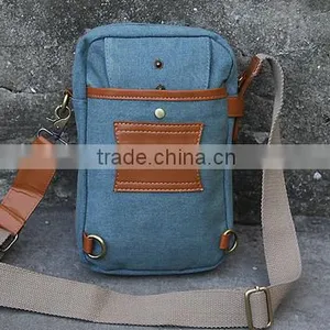 Leisure High-quality Denim Fancy Back Pouch Multi-pockets Waist Bag With Adjustable Strap thumbnail-1