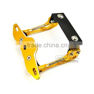 BJ-LPL-030-GO High Quality Gold CNC Billet Aluminum Motorcycle Licence Plate Frame Bracket thumbnail-5