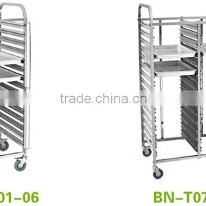 Europea Style Double Row Stainless Steel Tray Rack Trolley/Mobile Gastronorm Rack Trolley BN-T19~21 thumbnail-3