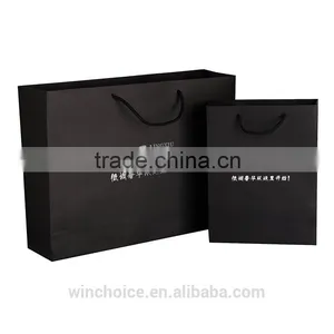 Black Cardboard Bag ,shopping Promotion Bag , Hot Silver Craft Printing, Cotton Handle thumbnail-2