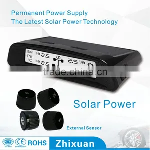 Wireless TPMS for Car, Tire Pressure Monitoring System With Solar Power Pannel Display Tire Gauge thumbnail-1
