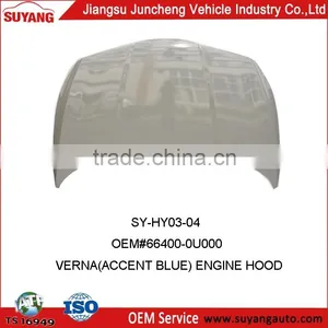 Steel Engine Hood For Hyundai Verna (ACCENT BLUE) Car Body Parts OEM#66400-0U000 thumbnail-1