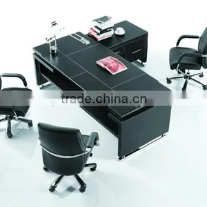 MT-25 Leather/PVC Cover Executive Table MDF Office Executive Wood Desk Set thumbnail-3