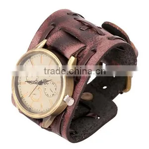>>< SW16688 HOT SELLING Men Handmade Leather Watch Bracelet/ thumbnail-2