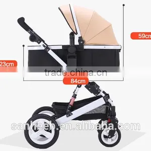 European Standard Style Foldable Anti-shock High View Carriage Infant Stroller Pushchair Pram(Golden) thumbnail-4