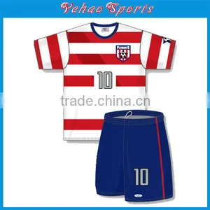 New Custom Design Stripes Soccer Uniform Set thumbnail-1