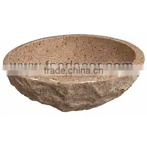 Light Yellow Granite Stone Vessel Sink thumbnail-1