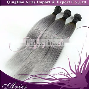 Tangle Free Shedding Free Hair Extensions Grey Remy Human Hair Weaving thumbnail-3