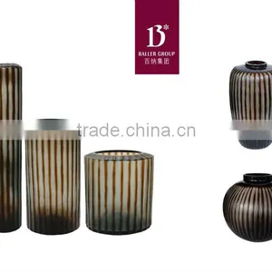 Handmade Carved Color Glass Vase thumbnail-1