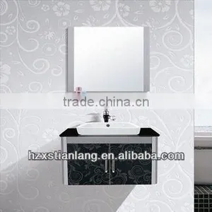 Cheap Stainless Steel Bathroom Vanity With Glass Top thumbnail-1