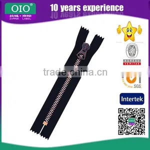 OIO Wholesale No3 Close-end Rose Gold Metal Zipper For Garment thumbnail-3