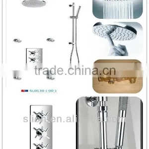 Concealed Rain Shower Set Thermostatic Shower Valve Rain Shower Head Spa Body Massage Spray Jets thumbnail-1