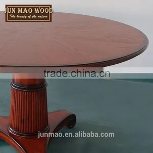 Oak Solid Wooden Furniture Big Round Dining Table China Classical Design For Restaurant 31''H thumbnail-5
