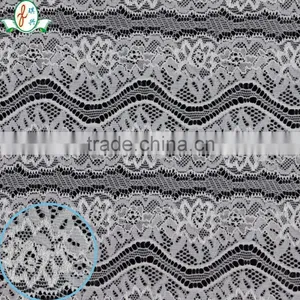 White Nylon Spandex Jacquard Lace Knitted Decorate Lace Fabric thumbnail-1