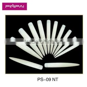 12 Size White and Nature Stiletto Half Covered Long Tips of Acrylic Nail Tips thumbnail-1