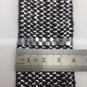 Sewing Craft Garment Accessories Silver Metallic Triangle Elastic Ribbon Lace Braid thumbnail-1