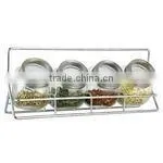 5PC GLASS SPICE JAR SET WITH RACK thumbnail-1