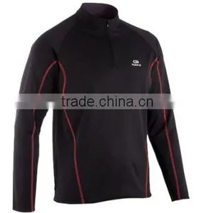 Mens Spring Autumn Long Sleeve Ruuning Shirt Black thumbnail-1